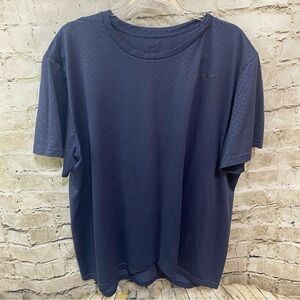 Nike Blue Peforated Breathable Dri Fit Short Sleeve T Shirt